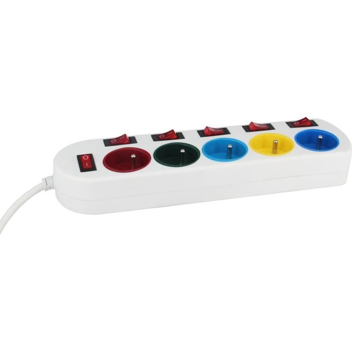 Power strip - GAO - 5 sockets - With switches, 16A, 230V