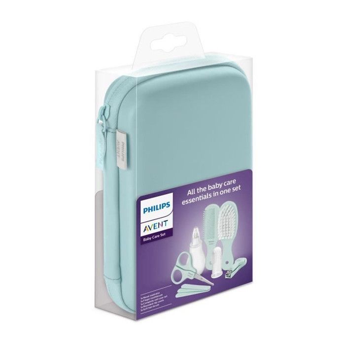 Philips Avent Baby Care Kit, Nail Clippers, Scissors, 3 Files, Comb, Hairbrush, Nasal Aspirator and Toothbrush