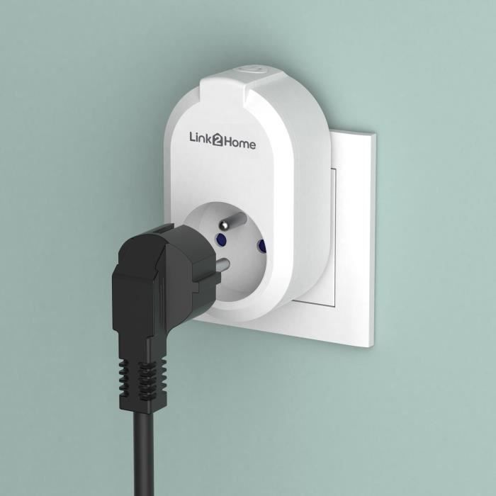 Set of 2 connected sockets - LINK2HOME - 230 V - White
