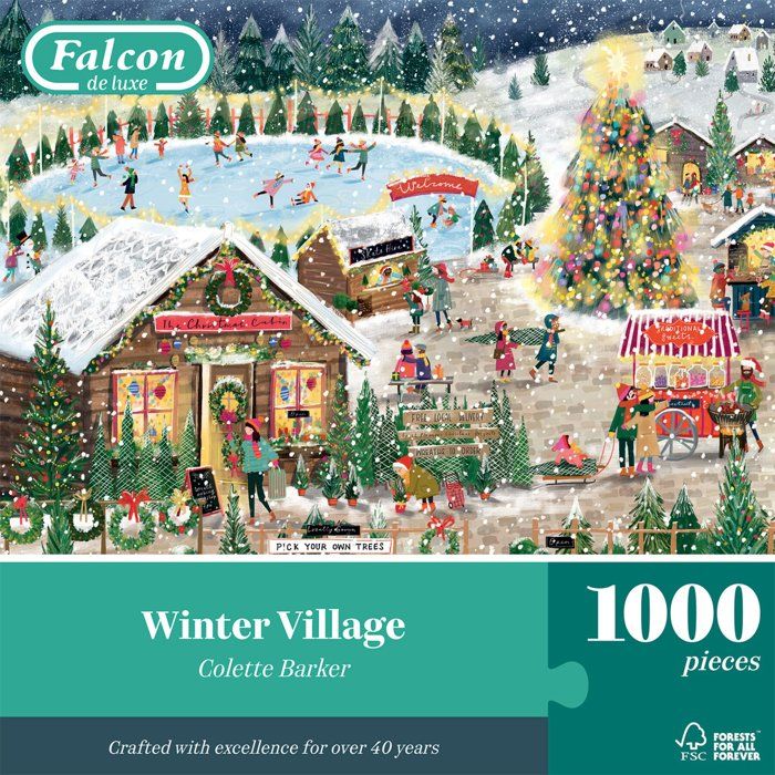 Puzzle - JUMBO - FALCON - Winter village - 1000 pieces - Des 12 ans