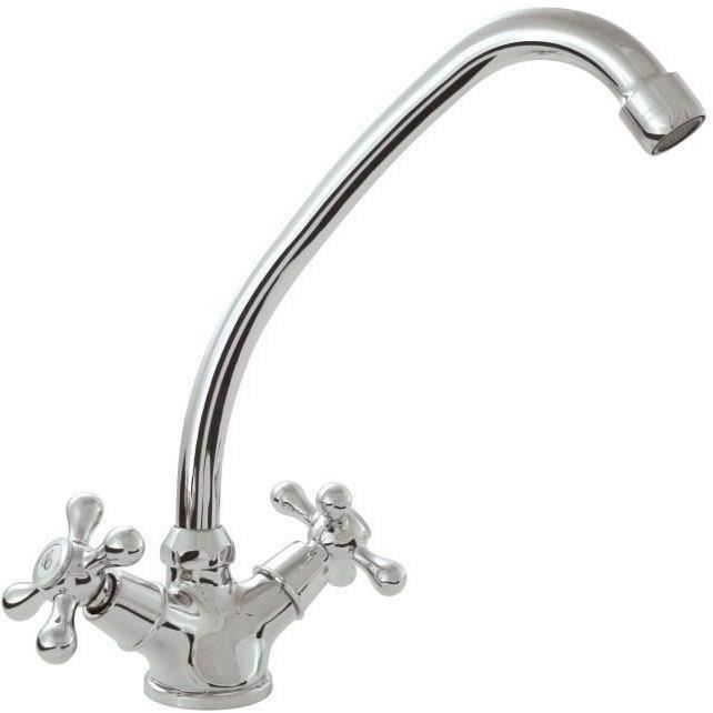 Rousseau Beverly kitchen mixer tap - without shower - chrome gray
