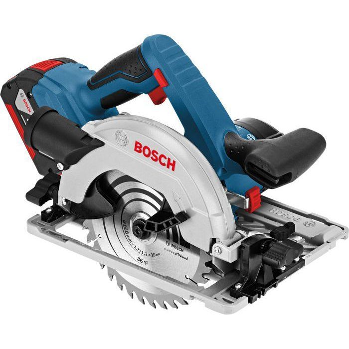 Circular saw 18V GKS 18V -57 g Professional + 2 batteries 4 AH + Charger + L -Boxx - Bosch - 06016A2106