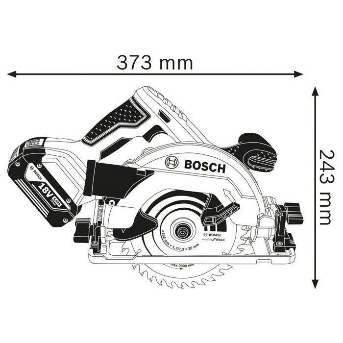 Circular saw 18V GKS 18V -57 g Professional + 2 batteries 4 AH + Charger + L -Boxx - Bosch - 06016A2106