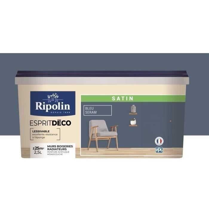 RIPOLIN Ultra Covering Satin Color Paint for Kitchen, Bedroom, Living Room, Hall, Entrance, Hallway - Seram Blue