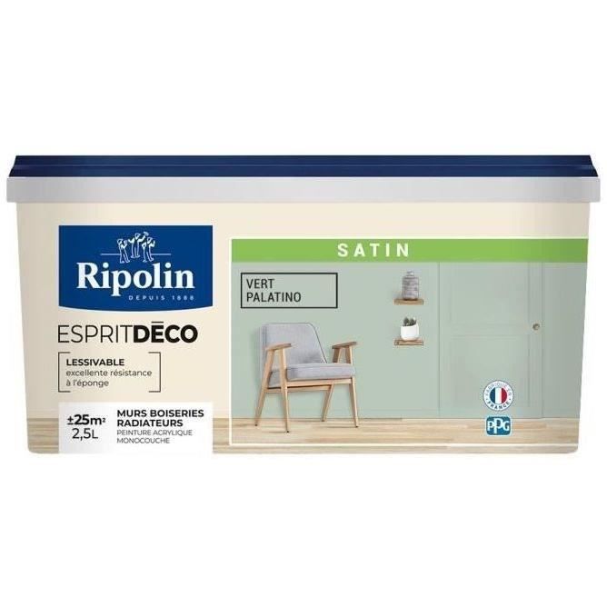 RIPOLIN Ultra Covering Satin Color Paint for Kitchen, Bedroom, Living Room, Hall, Entrance, Hallway - Palatino Green
