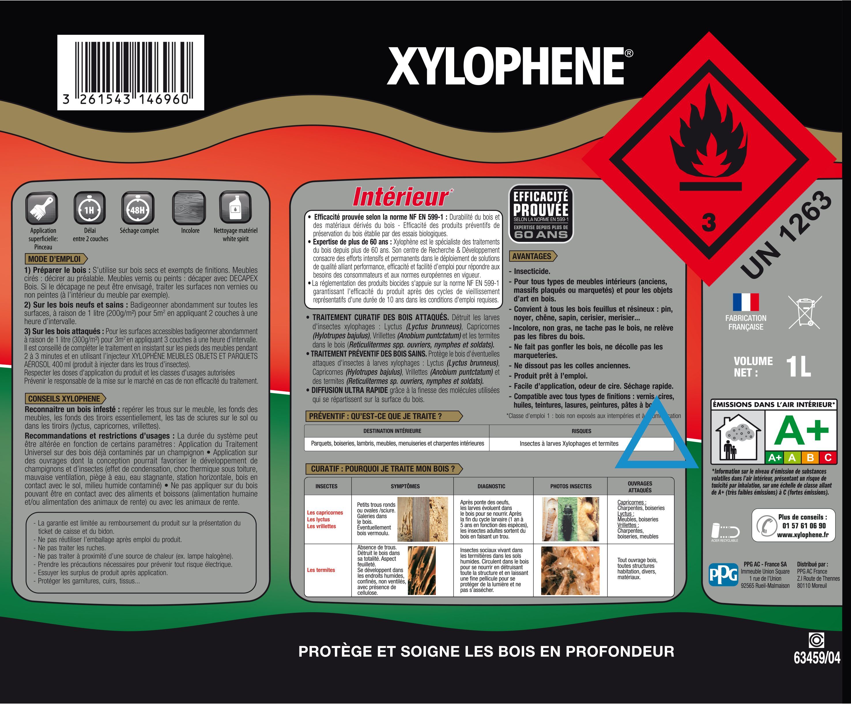 Traitement meubles, objets & parquets - Incolore - Xylophene - 1L