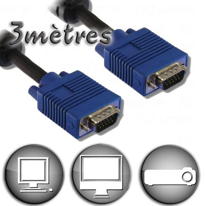 VGA Cable HD15 Male / Male - 3m