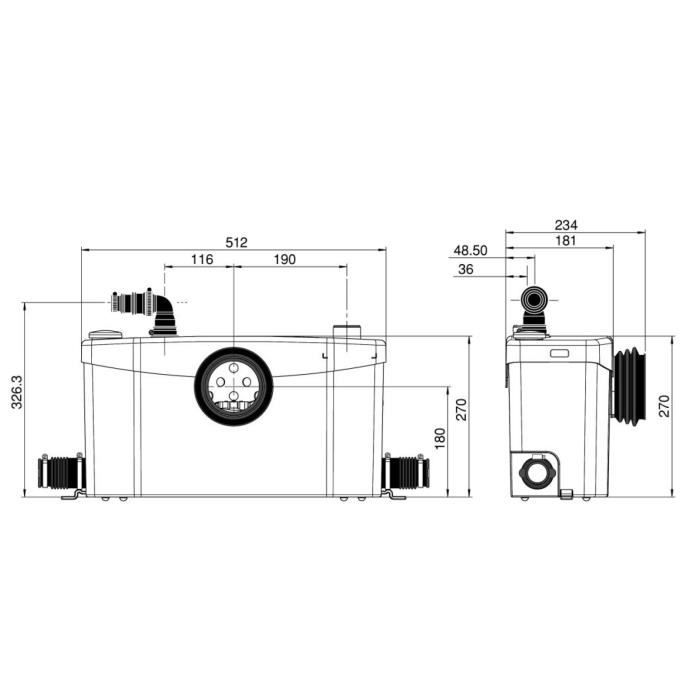 SFA Sanibroyeur Plus - Wc and shower room?