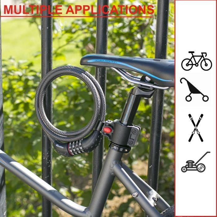 Bike Lock - MASTER LOCK - 8120EURDPRO - Twisted Steel Cable - 1.8m Length