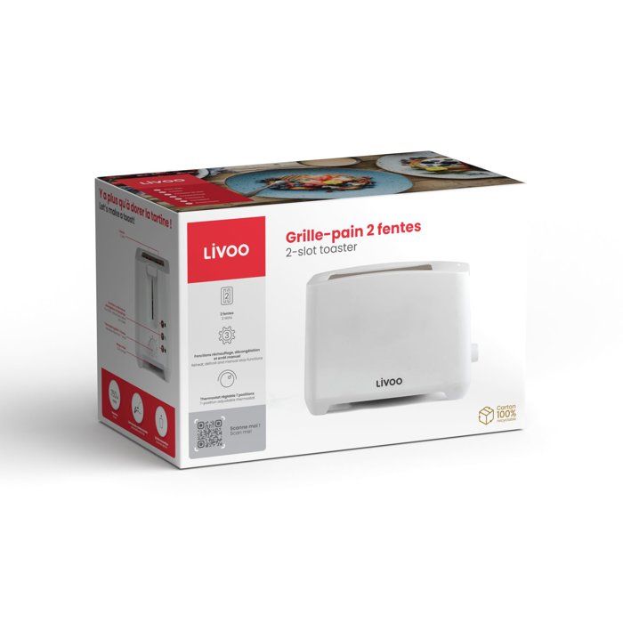 LIVOO DOD162W Toaster - White
