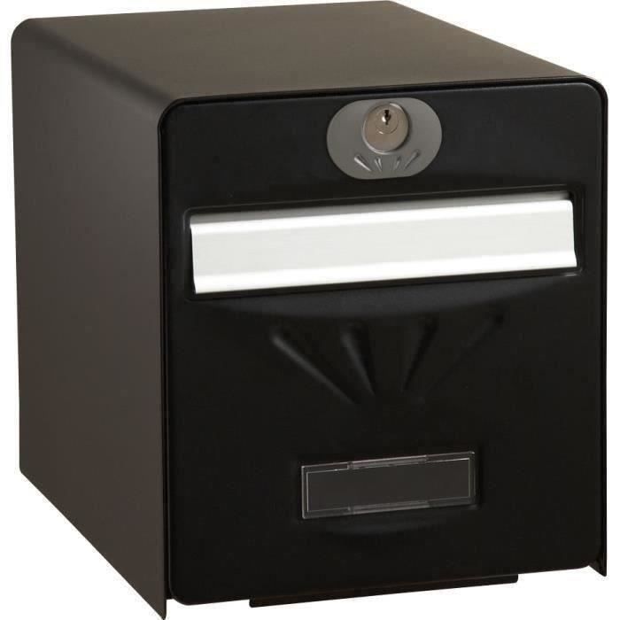 BURG WACHTER Galvanized Seaside Letterbox - Glass Back Door - Black