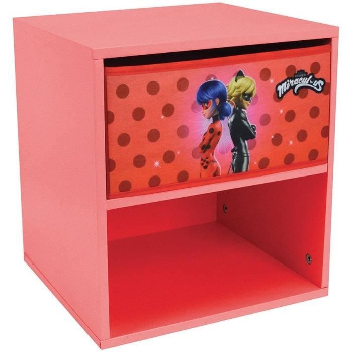 Fun House Miraculous Ladybug Bedside with drawer H.36 x L.33 x D. 30 cm