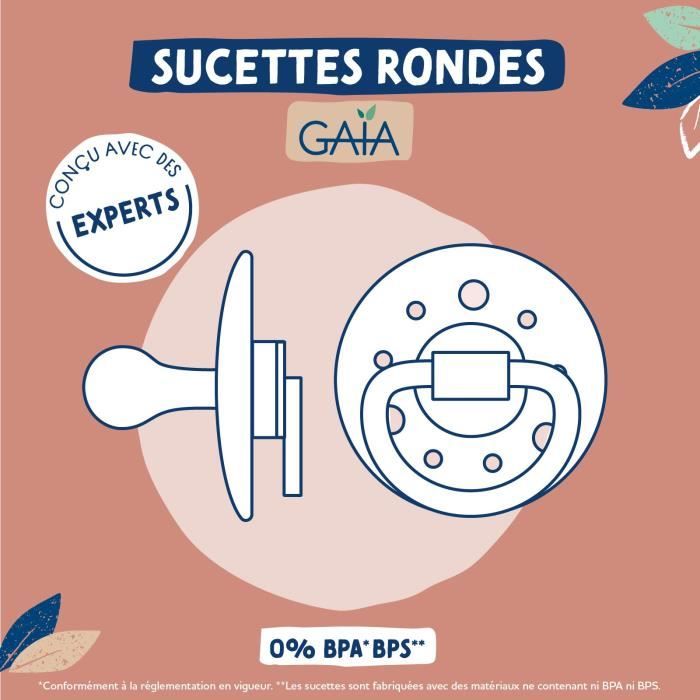 Dodie Gaia pacifiers +6m in natural rubber - Pack of 2
