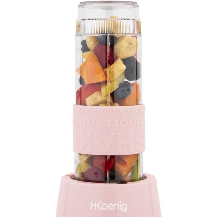 Mini blender - SMOO12 - 300 W - 570 mL - Pastel pink - 2 water bottles included