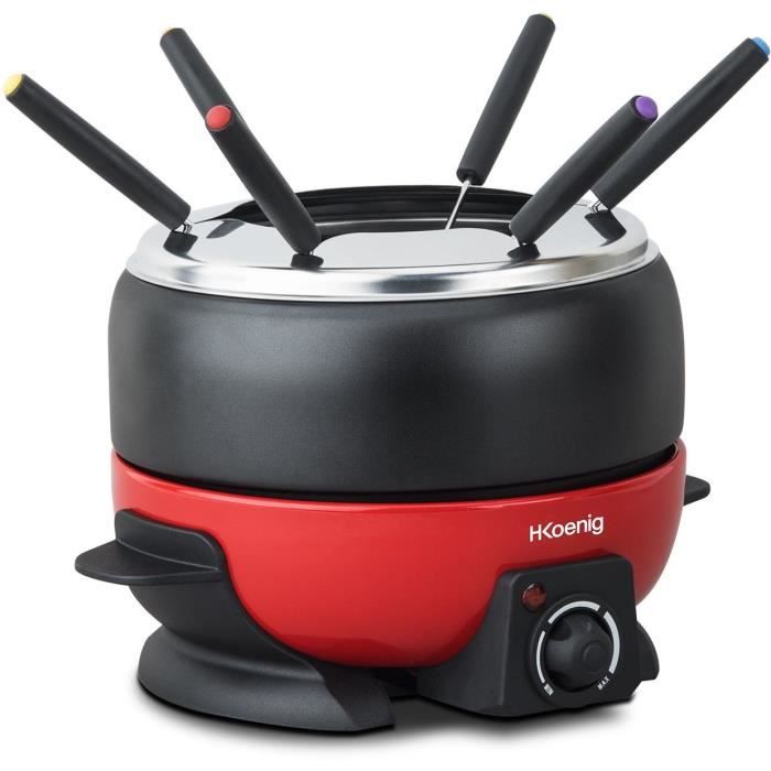 Hkoenig alp1800 - Red and black electric fondue device