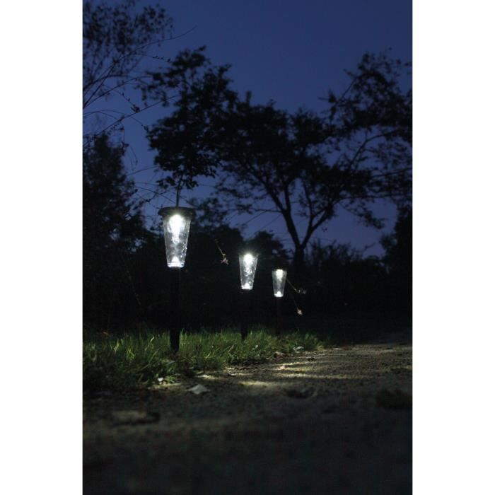 Set of 3 solar beacons - Canopo - 20 lumens - Beige