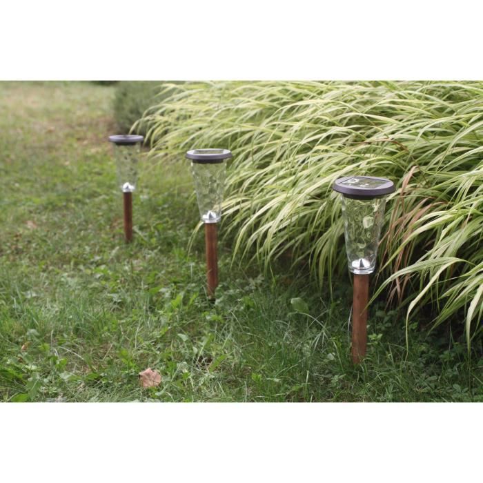 Set of 3 solar beacons - Canopo - 20 lumens - Beige