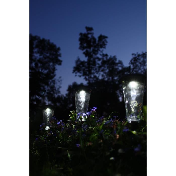 Set of 3 solar beacons - Canopo - 20 lumens - Beige