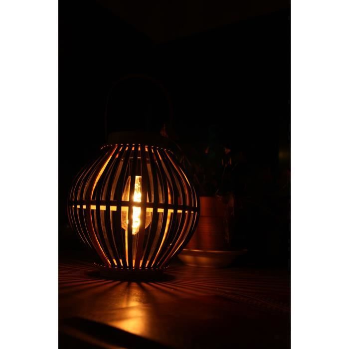 Bamboo solar lamp - Olivie - Black