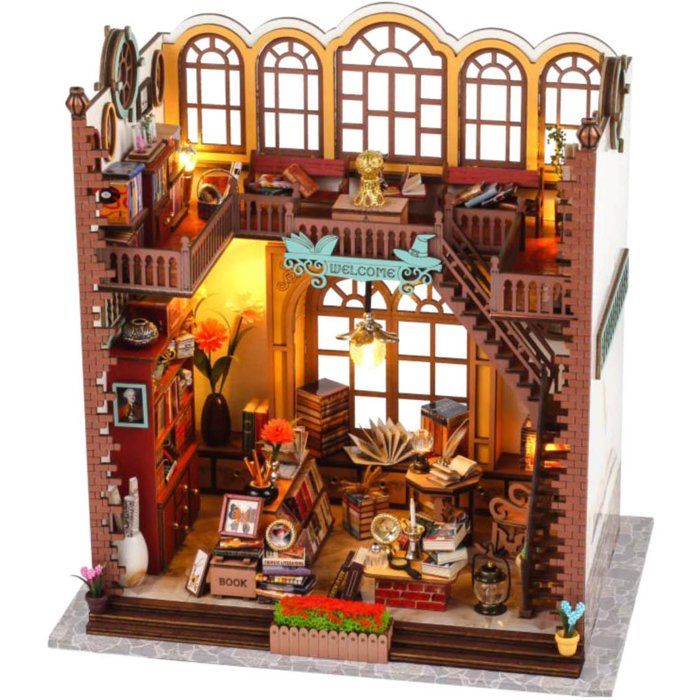 Book Nook - DIY 3D Bookend Model Building Kit - Creanook Bookshelf - 24 x 17 x 25 cm
