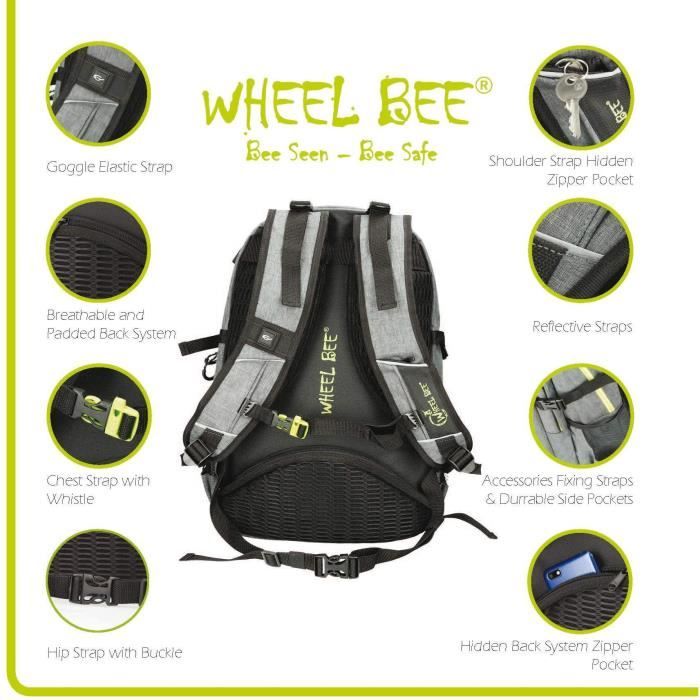 Wheel Bee Revolution Kids Backpack, 46 cm, 30 liters, Grey - 950022