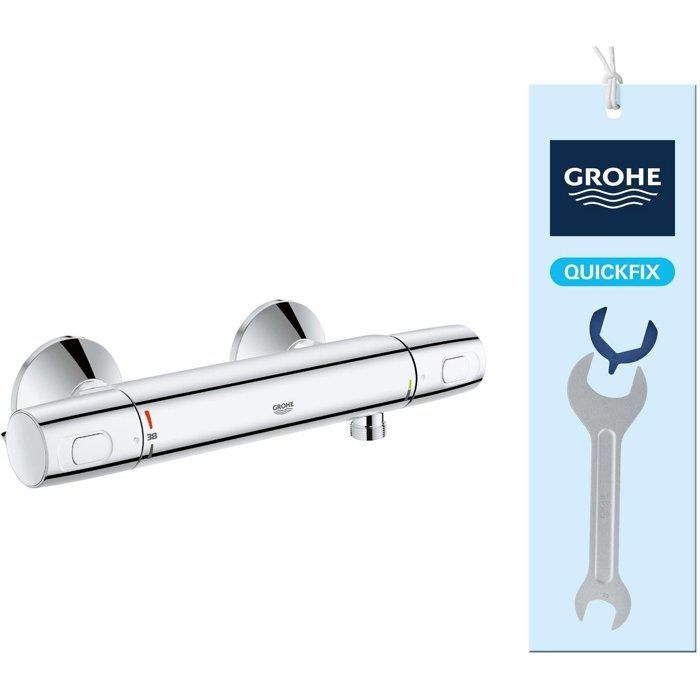 Grohe thermostatic mixer shower Precision trend, wall mounting, anti-cross protection, 1/2 threaded connection, chrome, 34229002