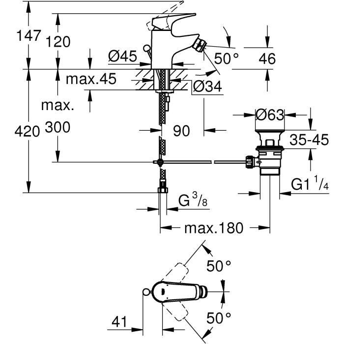 GROHE - Bidet single-lever mixer
