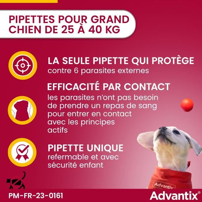 Advantix Dog Large breed antiparasitic solution 25 A 40kg 4 pipettes