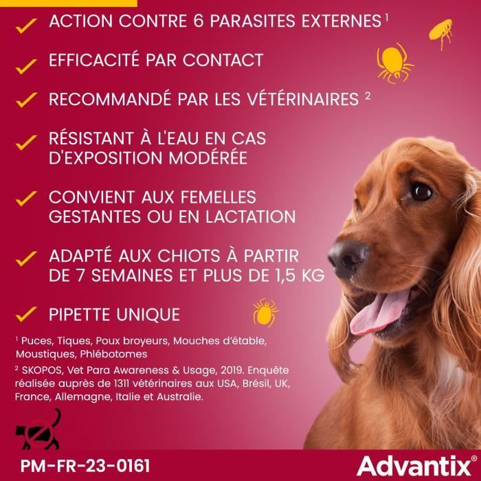 ADVANTIX 4 antiparasitic pipettes - For very small dogs from 1.5 to 4kg