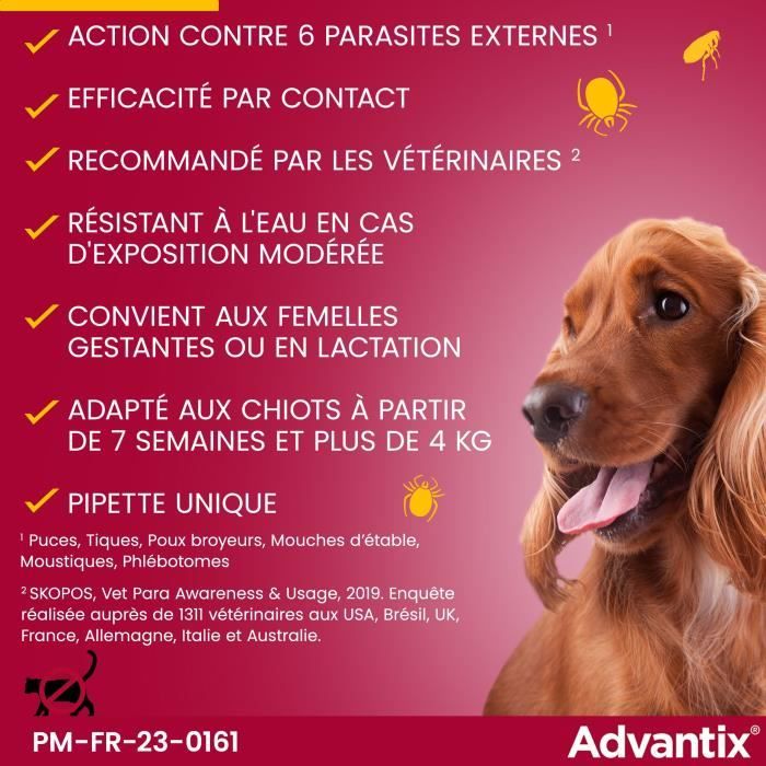 Advantix Dog Antiparasitic solution Small breed 4 A 10kg 6 pipettes