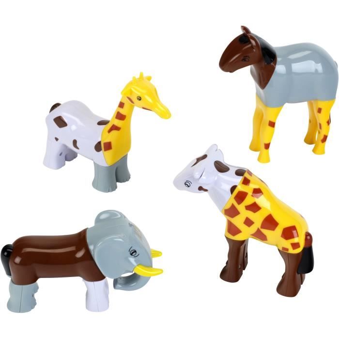 Magnetic Animals - KLEIN - 0071 - 4 Large Funny Animals Puzzle, Bag - 16 Pieces - From 12 Months