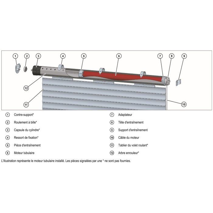 RM20MM SUPERROLLO wired roller shutter motor - SR20225 - Diameter 60 mm - 20 Nm - Max. curtain weight 44 kg