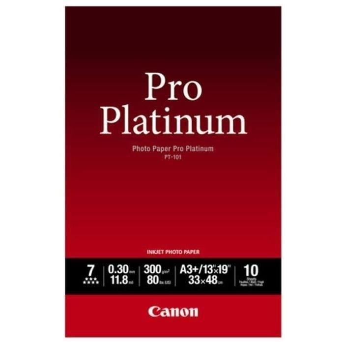 CANON Pack of 1 Photo Paper Platinum Pro 300g / m2 - PT-101 - A3 + - 10 Sheets