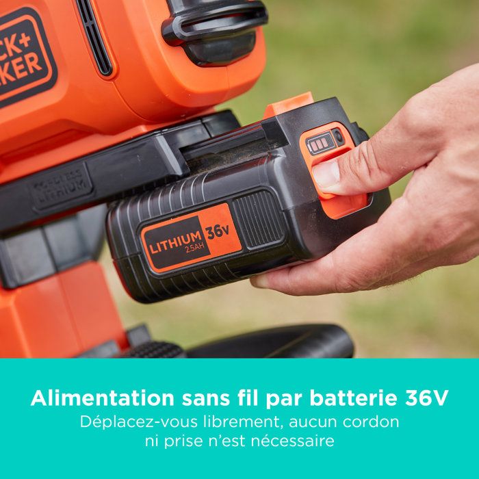 BLACK+DECKER 36V vacuum-blower-shredder - With battery and charger - 45L bag