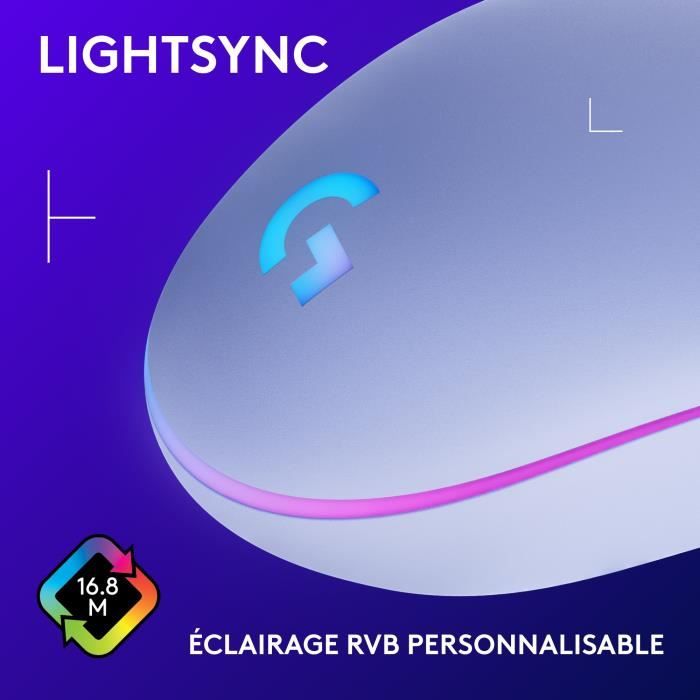 Wired Gaming Mouse - LOGITECH G - G203 - LIGHTSYNC - RGB - Lilac Color