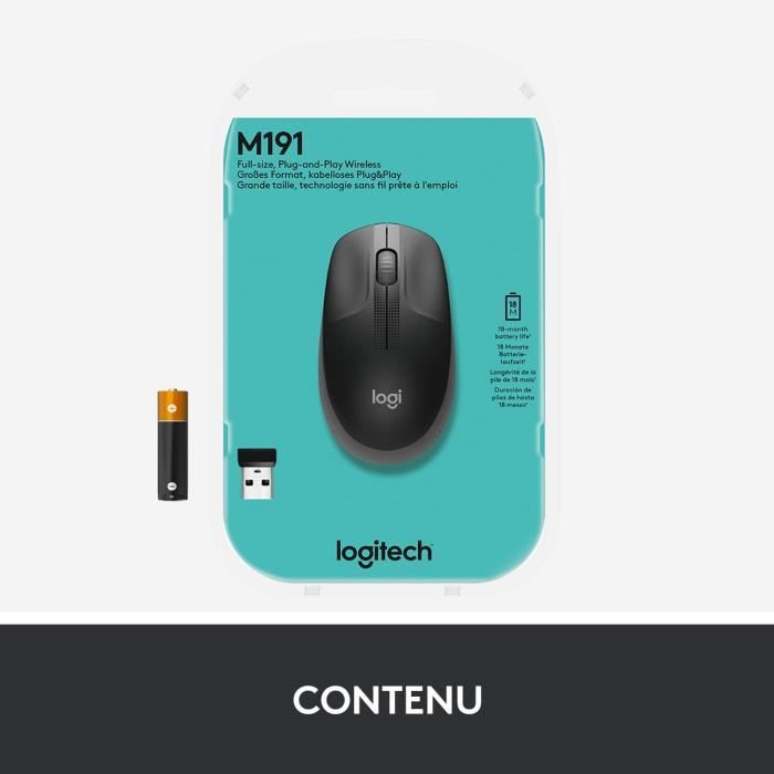 LOGITECH - M190 Wireless Mouse Black