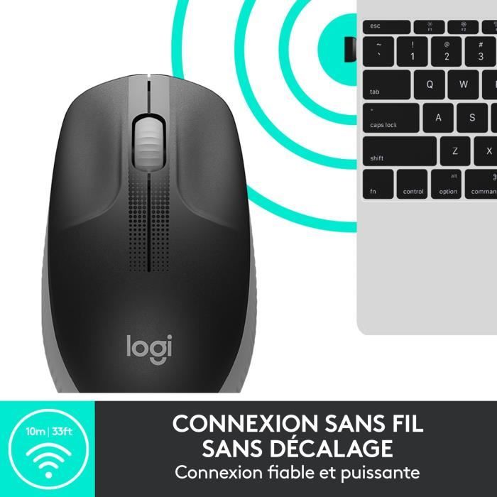 LOGITECH - M190 Mid Gray Wireless Mouse