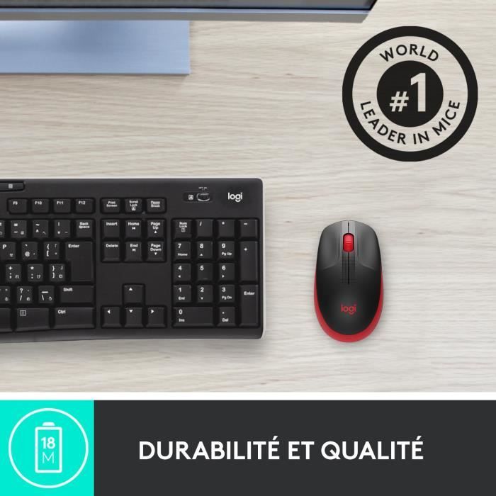 LOGITECH - M190 Red Wireless Mouse