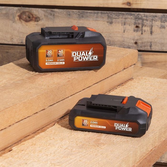 2x20v 2.5Ah battery for 40V or 5Ah tool on 20V Dual Power Powdp9037 tool - Compatible with 40 V & 20 V tools