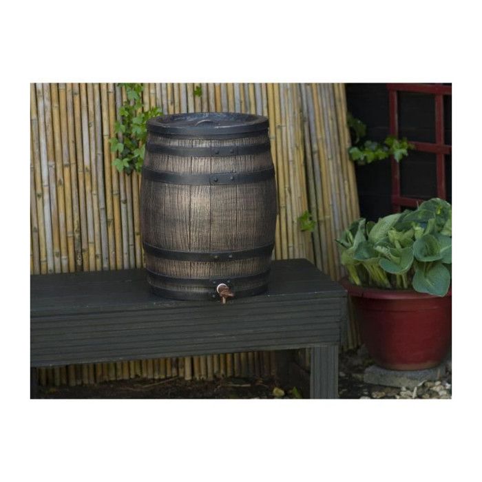 Barrel-shaped water collector - NATURE - In rotomolded PE - 120 liters - Includes accessories