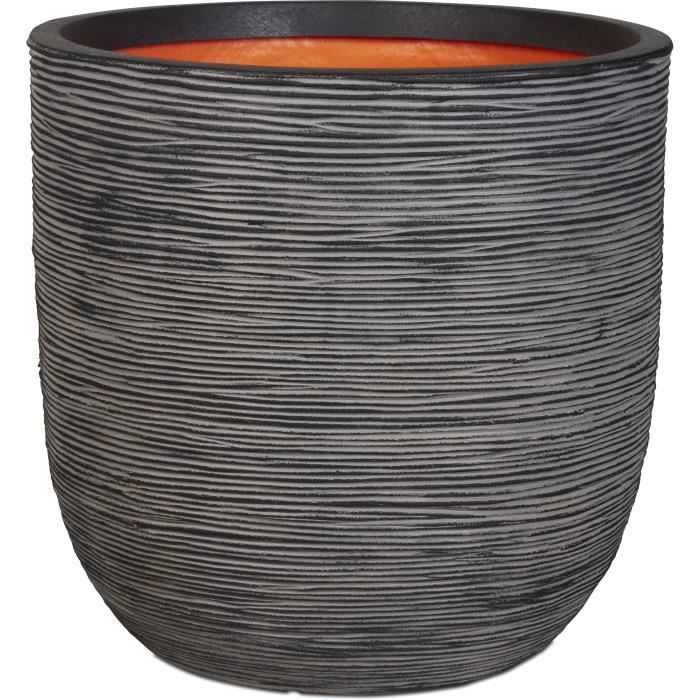 Ball flower pot - CAPI EUROPE - RIB NL - 35 x 34 cm - Anthracite