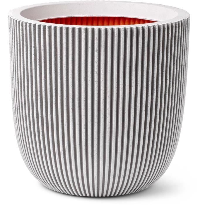 Ball flower pot - CAPI EUROPE - GROOVE NL - 43 x 41 cm - Ivory