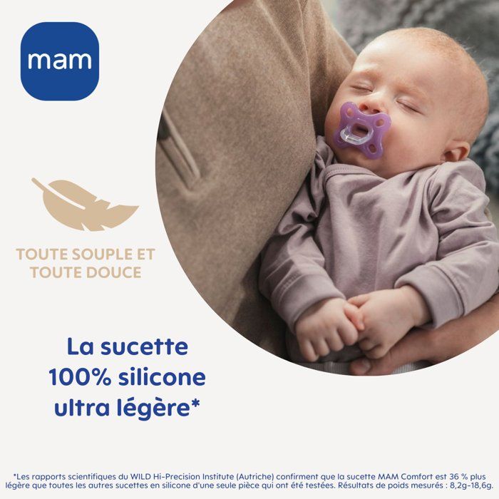 MAM Comfort Physiological Pacifier +0m Blue Set of 2 + Storage Box
