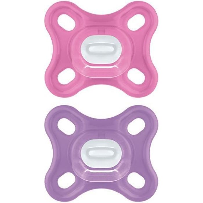 MAM Comfort Physiological Pacifier +0m Pink Set of 2 + Storage Box
