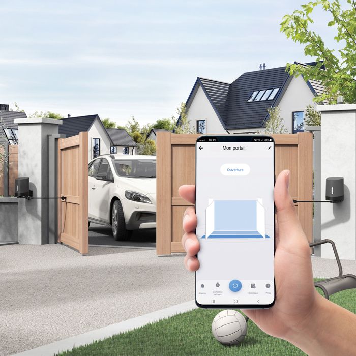 Connected motorization with articulated arms - AVIDSEN - Orane Connect - Swing gate - 5 m - 500 Kg