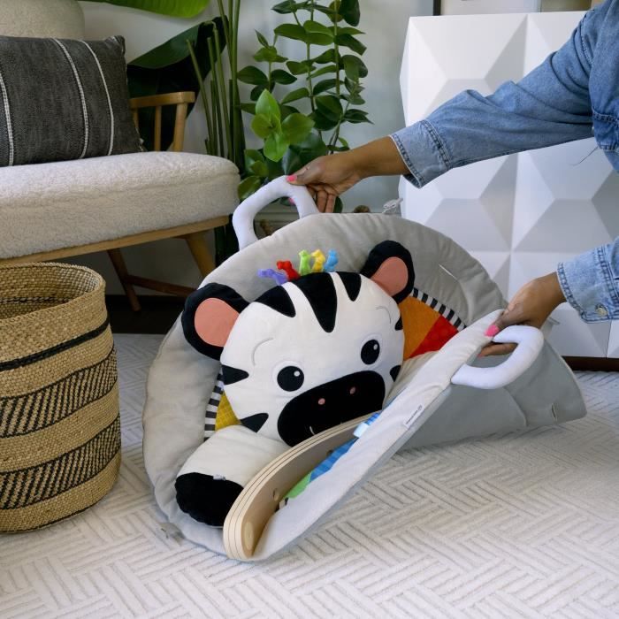 BABY EINSTEIN Zen's Activity Milestones play mat with wooden bar, multisensory toys, from birth