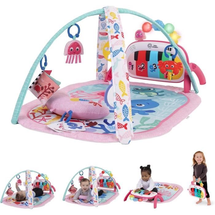 BABY EINSTEIN 4-in-1 Baby Girl Play Mat - Kickin' Tunes - Piano Toy, Arch Sensory Toys, Multilingual