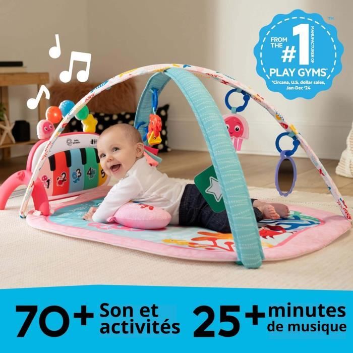 BABY EINSTEIN 4-in-1 Baby Girl Play Mat - Kickin' Tunes - Piano Toy, Arch Sensory Toys, Multilingual
