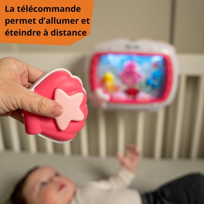 BABY EINSTEIN Baby Night Light - Pink Sea Dreams - 25 min setting light, sound, music or soothing ocean sounds, remote control