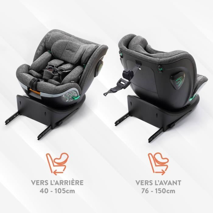Car seat - BABYAUTO - XPERTA GREY DOBBY - From birth to 12 years - 0-36 kg - I-Size - ISOFIX - 360° swivel - ECE R129